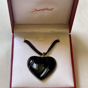Baccarat Black Heart Necklace